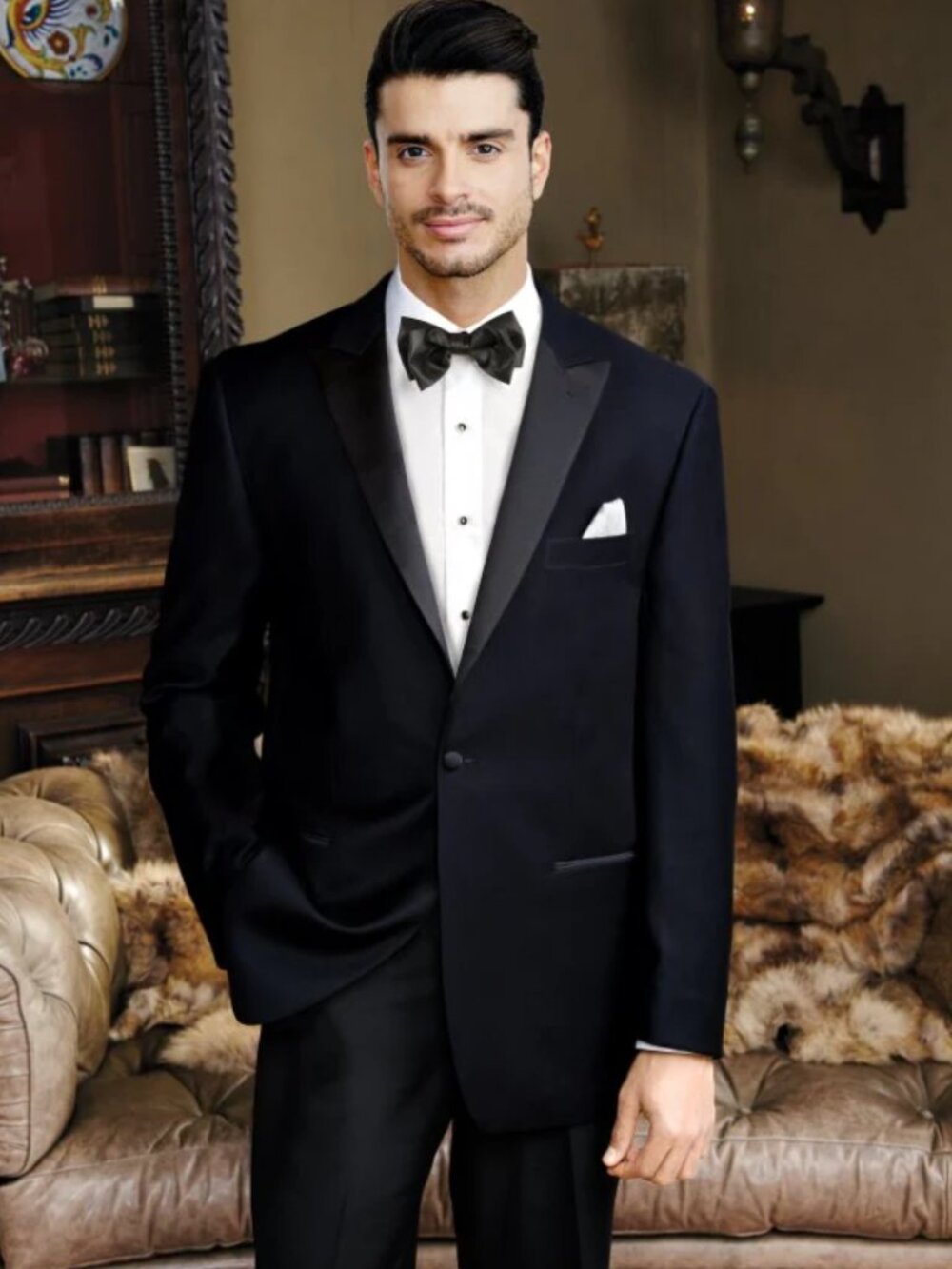 Men's Black Velvet Tuxedo Jacket Traditional Fit